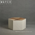 Mayco Unique Hexagon Fir Wooden Accent Coffee Table Design for Living Room